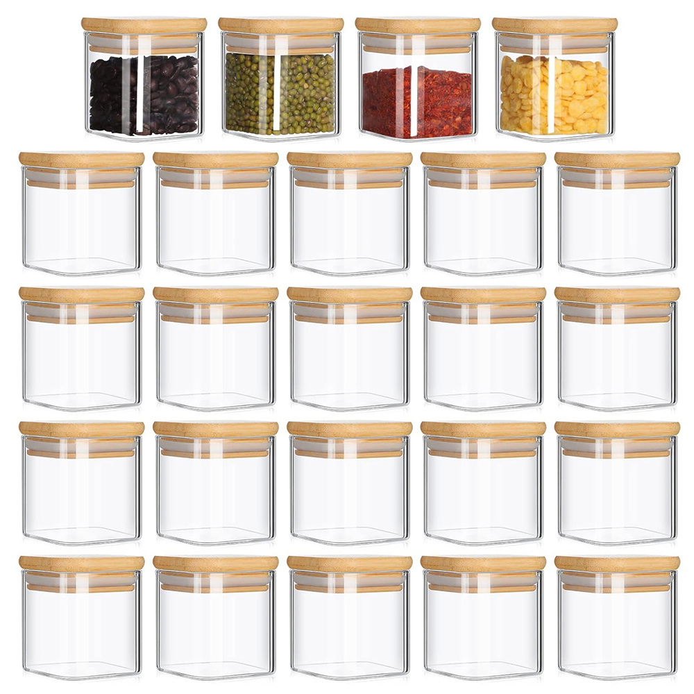 Food Storage Set Glass - 4oz 6Packs Glass Jars Set with