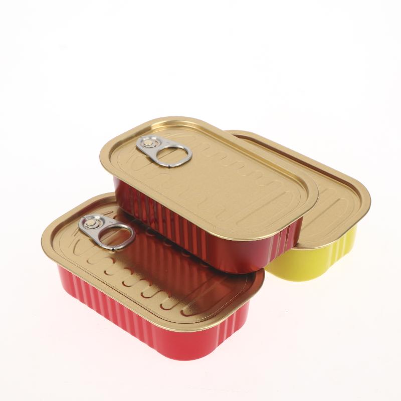 Food Storage Small - 2Pcs Metal Rectangular Empty Mini Tin