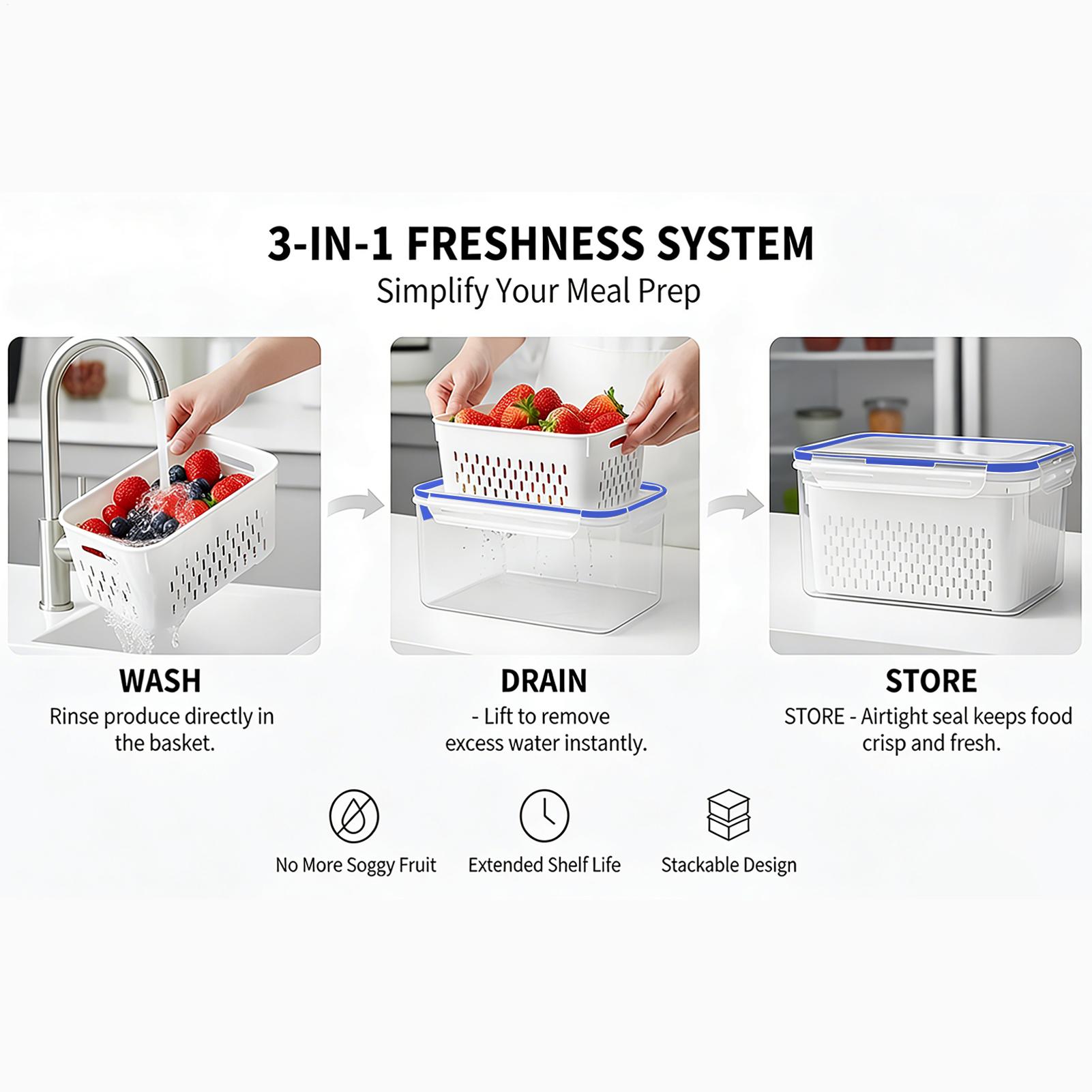 Food Storage Plastic - 4 In 1 Food Storage Container