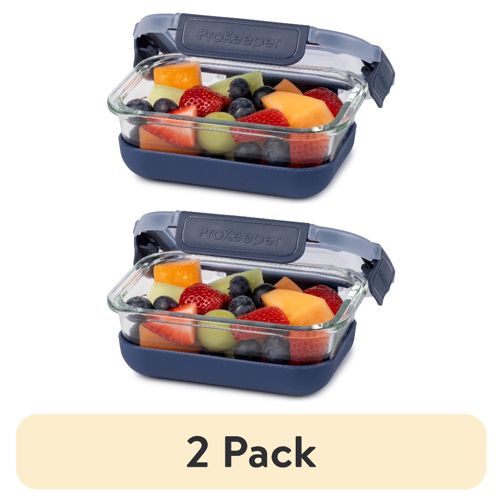 Food Storage In Pantry - 2 Pack 1.6 Cup Glass Food