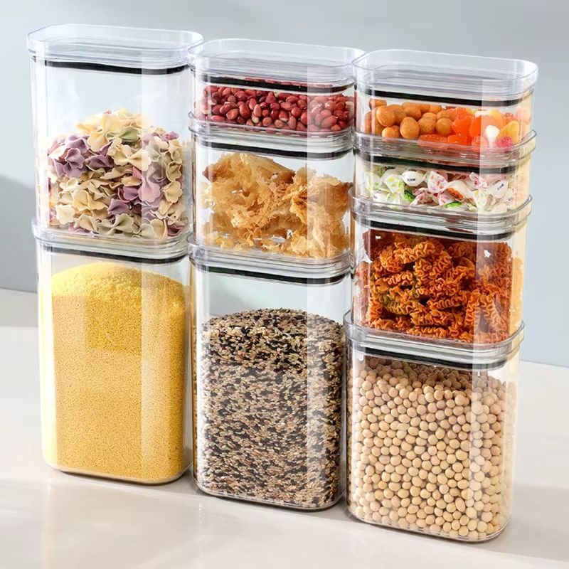 Food Storage In Cabinets - Sealed Jar Kitchen Cabinet Organizer For