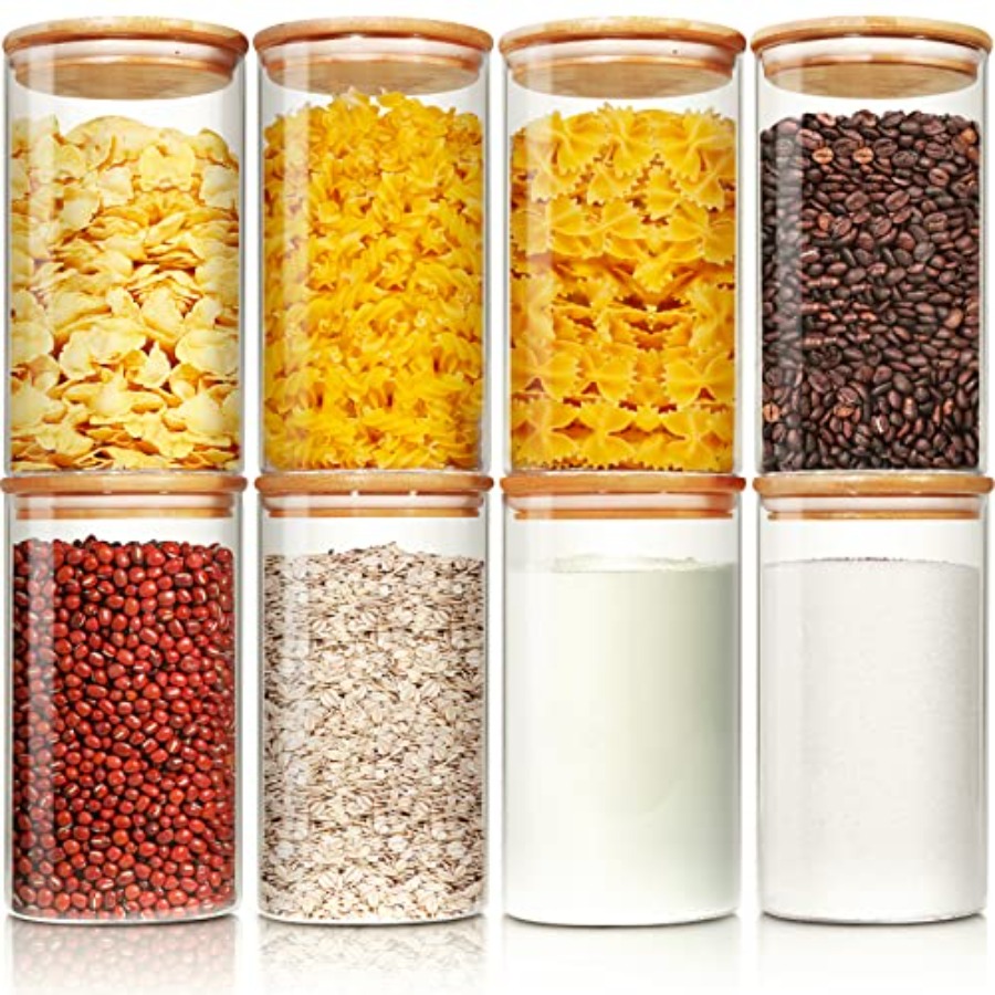 Food Storage Set Glass - Glass Jars with Bamboo Lids 28