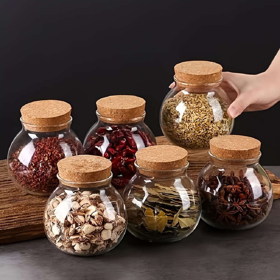 Food Storage Set Glass - 500ML Clear Glass Storage Canister,Round Decorative
