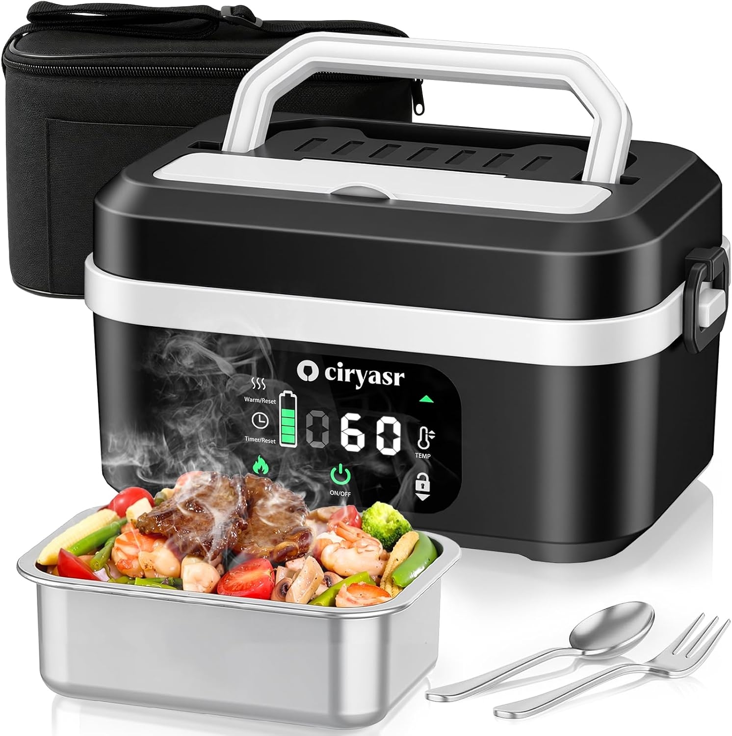 Food Storage For Camping - Powerful Electric Lunch Box, 1.35L 20000mAh