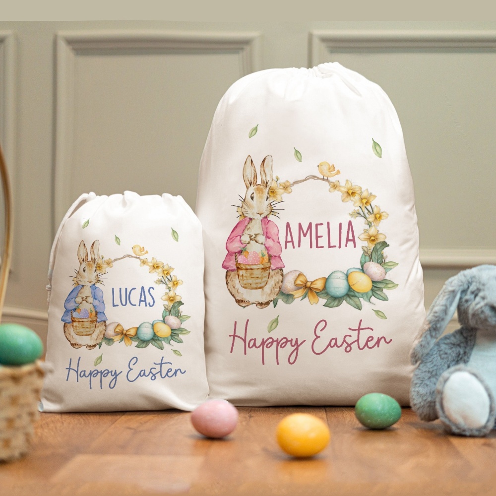 Zebra Food Storage - Custom Name Happy Easter Bunny Gift
