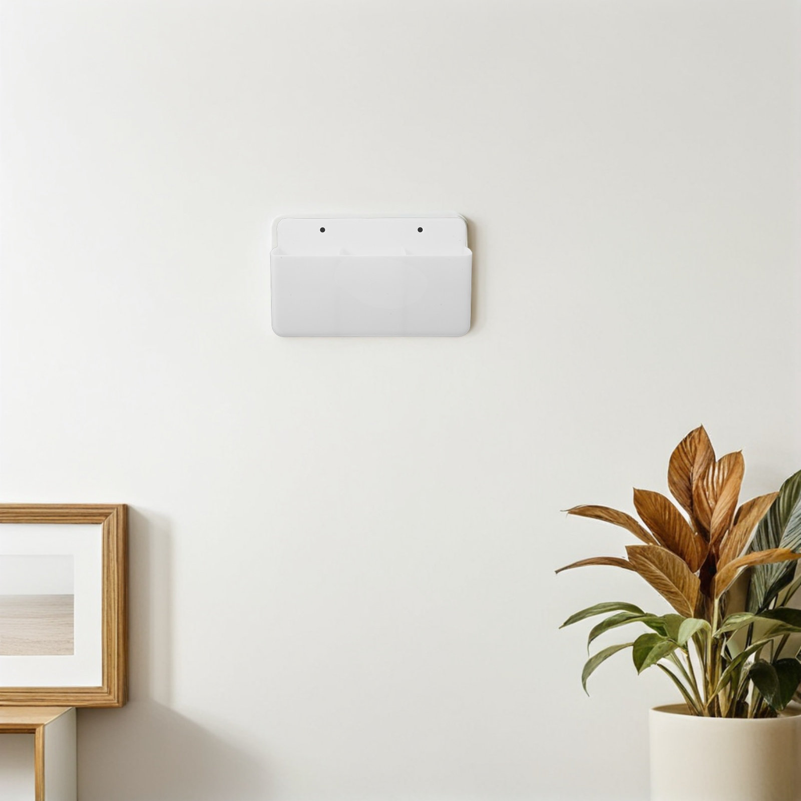 Food Storage Organizer - Remote Holder Wall Mounted Plastic 3-Grid