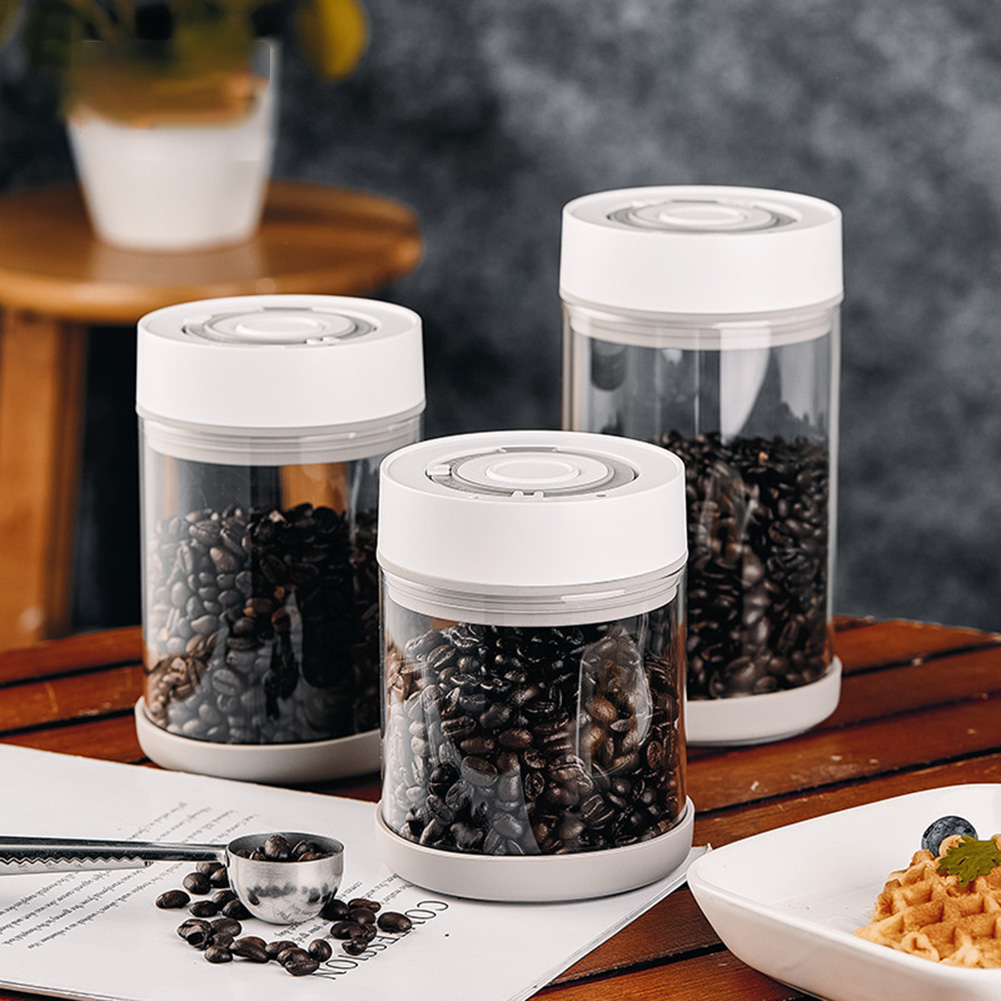 Food Storage Set Glass - Kitchen Moisture-proof Glass Coffee Bean Jar