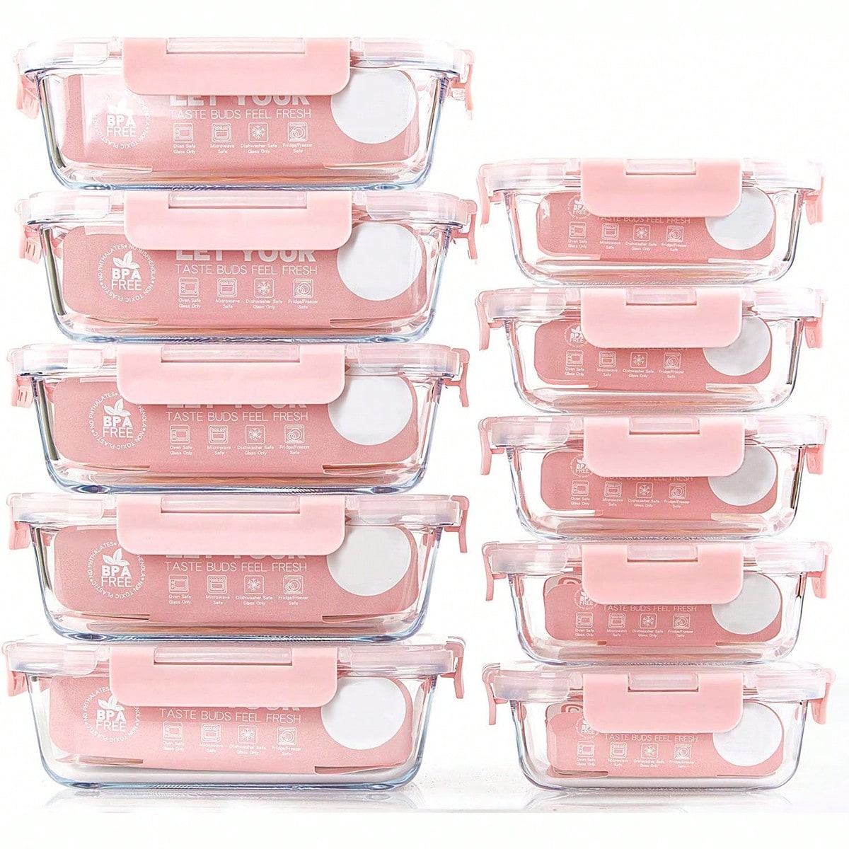 Food Storage Freezer - 10 Pack Glass Meal Prep Containers,