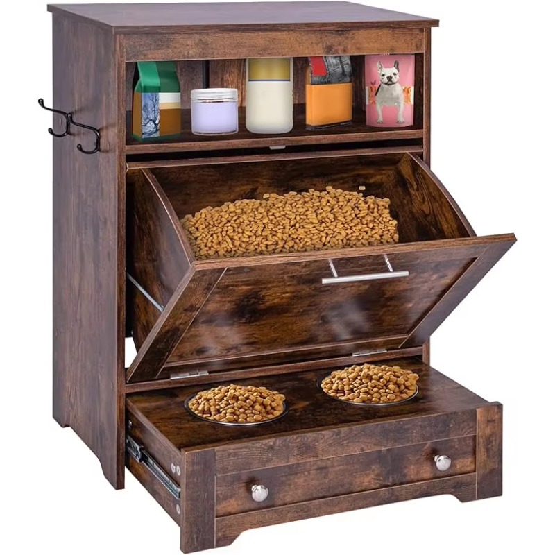 Food Storage In Cabinets - Modern Pet Feeder Station: Elevated Dog