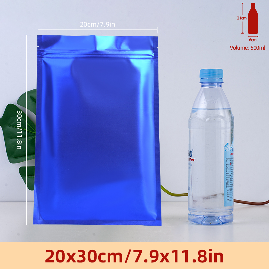 Food Storage Small - 100pcs Matte Blue Foil Zipper Pouches,