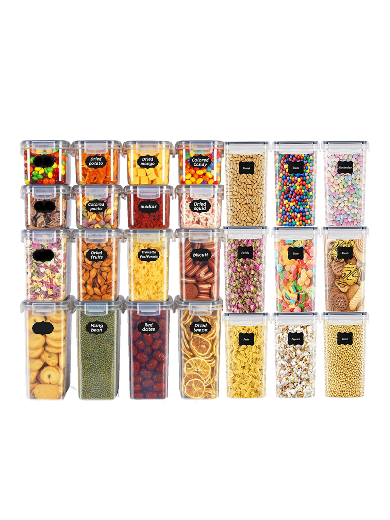 Food Storage In Pantry - 48pcs, Sealed Food Storage Containers with