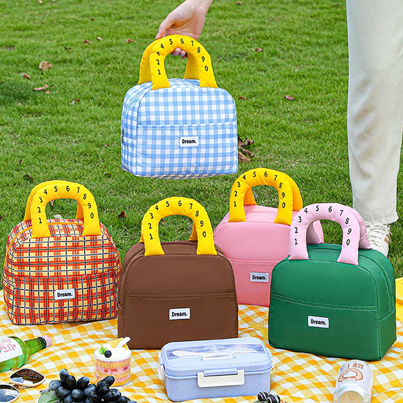 Food Storage Keep Warm - Cute Number Print Insulated Lunch Bag