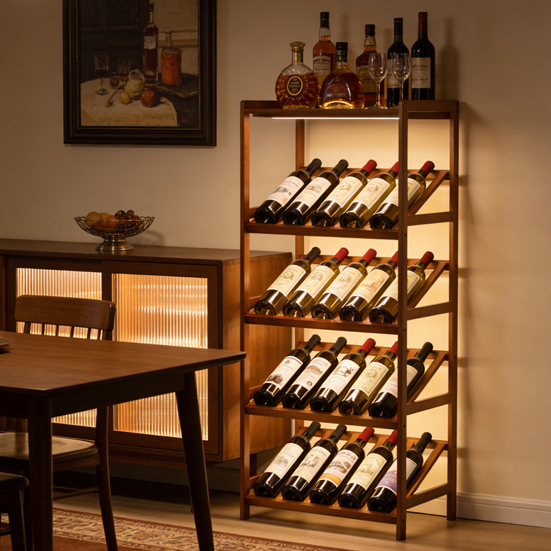 Food Storage In Cabinets - Light luxury high-end wine rack, retro