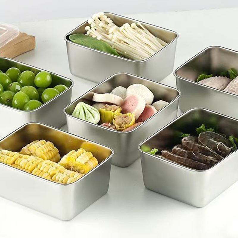 Food Storage For Camping - 6-Piece Stainless Steel Food Storage Containers