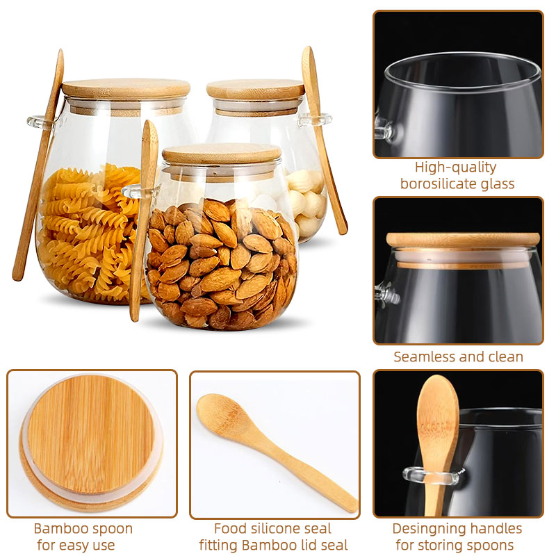 34oz sealed glass jar with spo - Food Storage Set Glass review and price