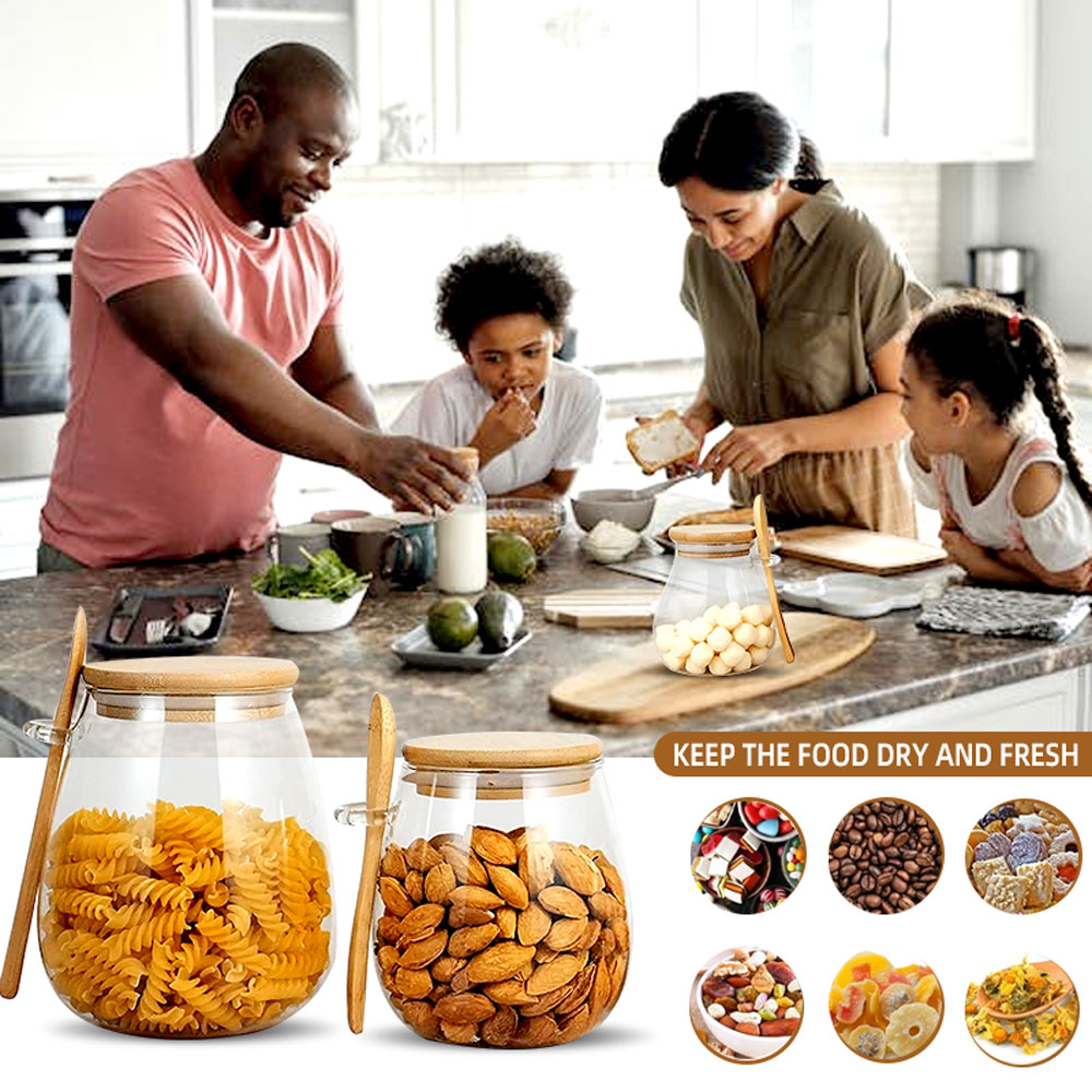 34oz sealed glass jar with spo - Food Storage Set Glass review and price