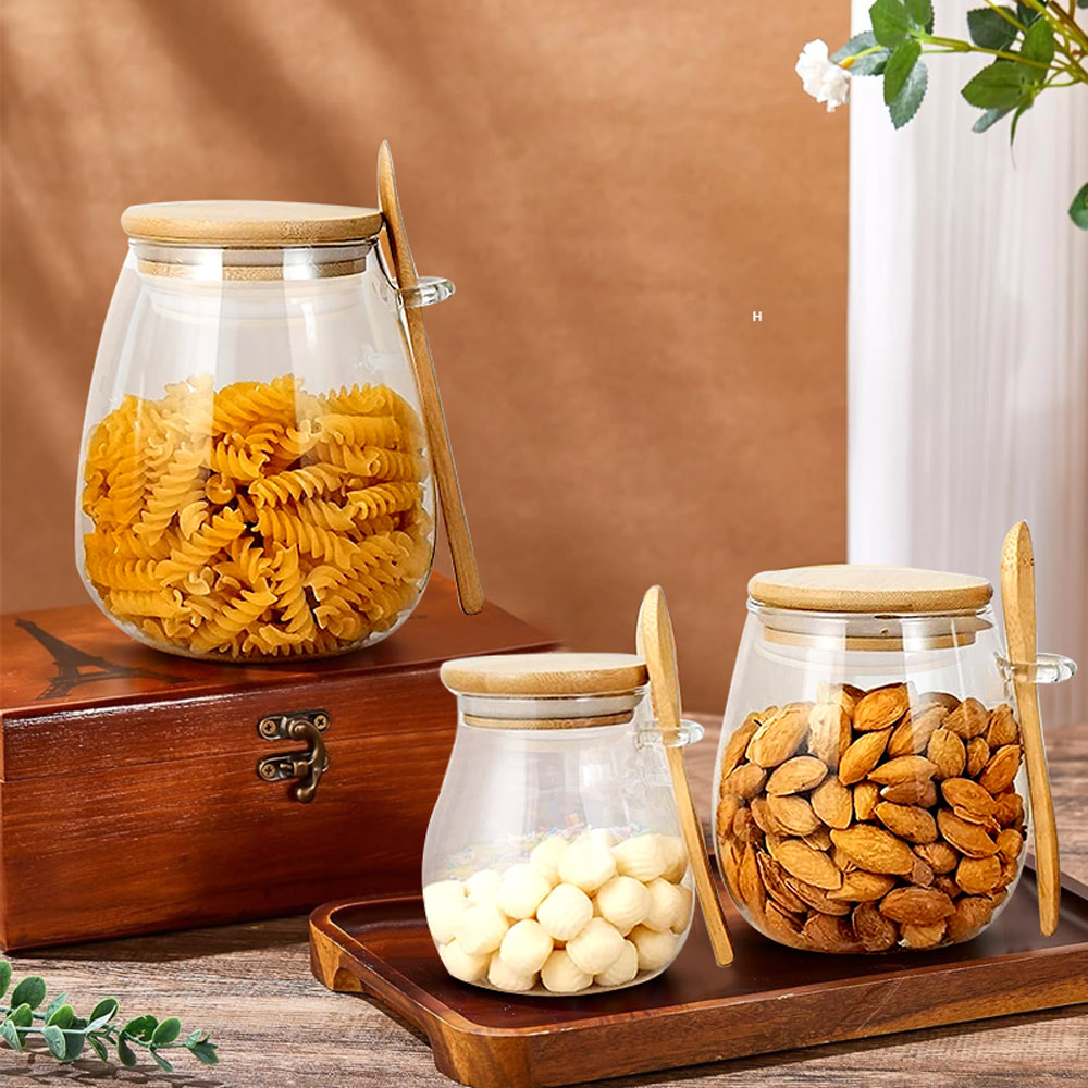 34oz sealed glass jar with spo - Food Storage Set Glass review and price