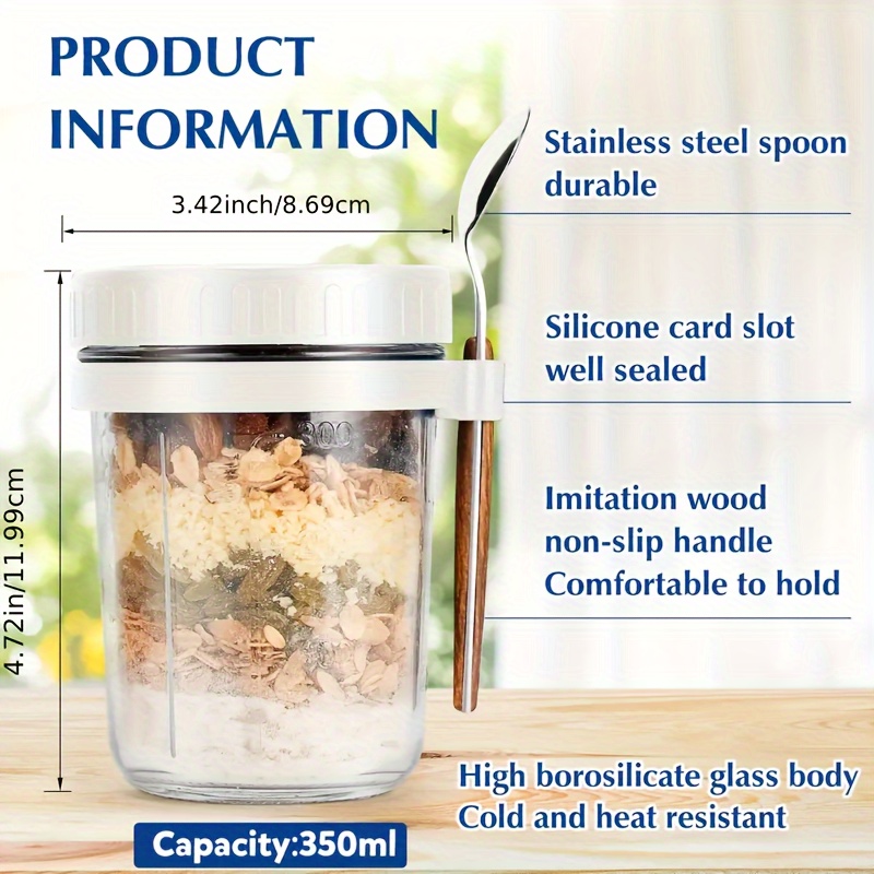 1pc/2pcs Glass Oatmeal Cup, Ov - Food Storage Set Glass review and price