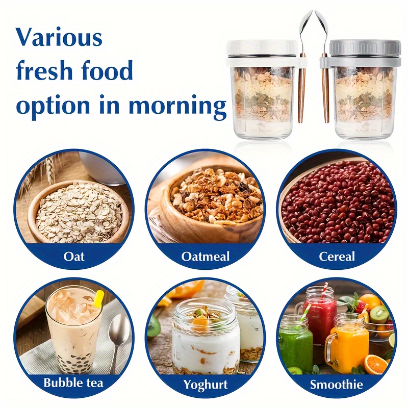 1pc/2pcs Glass Oatmeal Cup, Ov - Food Storage Set Glass review and price