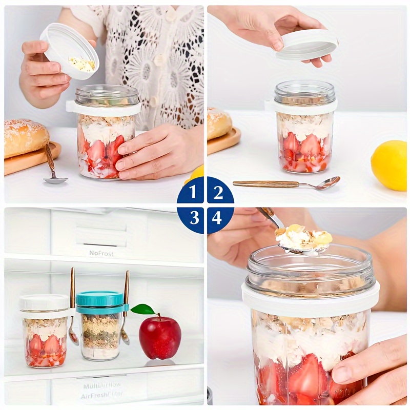 1pc/2pcs Glass Oatmeal Cup, Ov - Food Storage Set Glass review and price