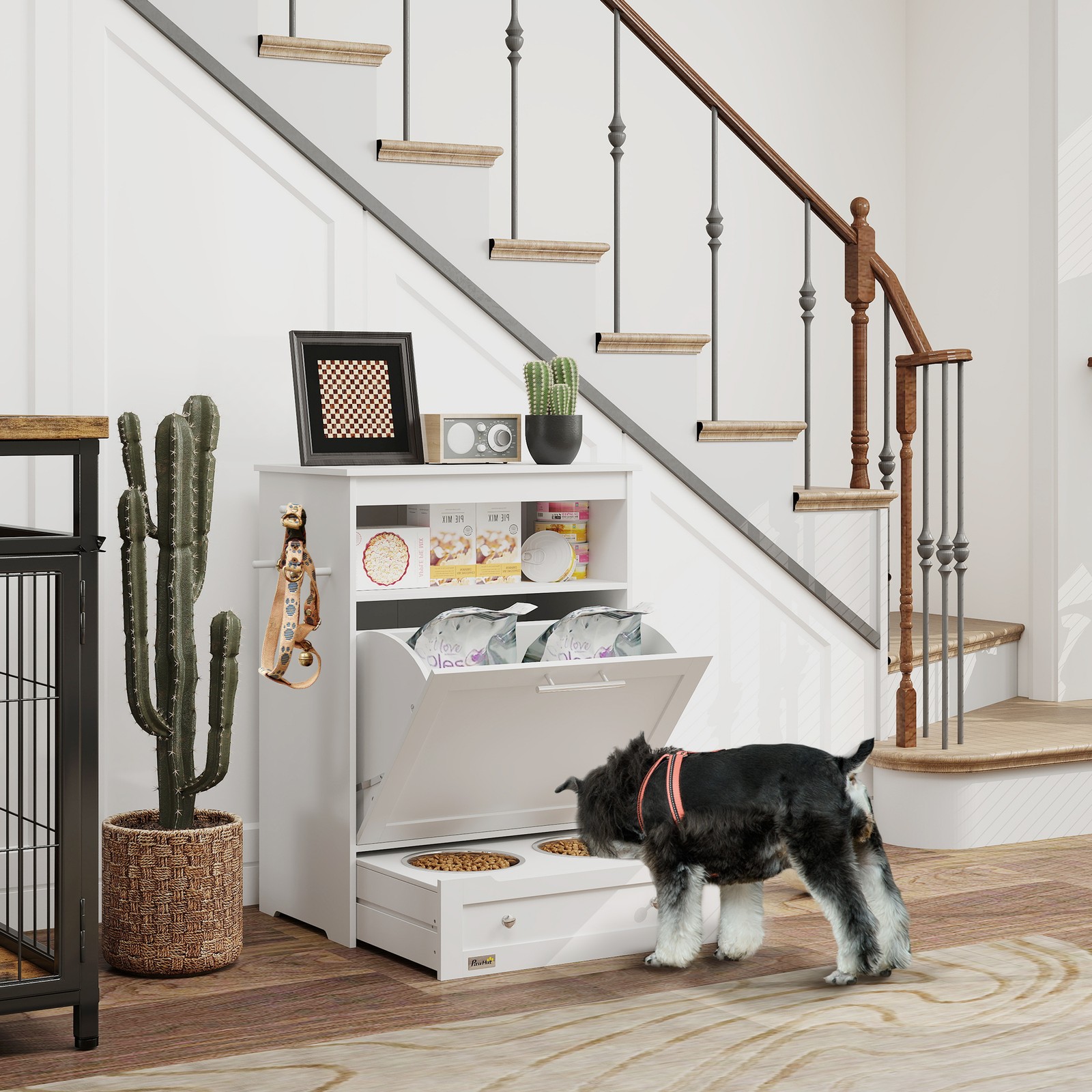 Pet Feeder Station, Dog and Ca - Food Storage In Cabinets review and price