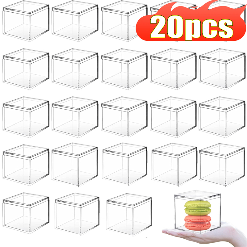 1-20pcs Transparent Acrylic Bo - Xmas Food Storage Containers review and price