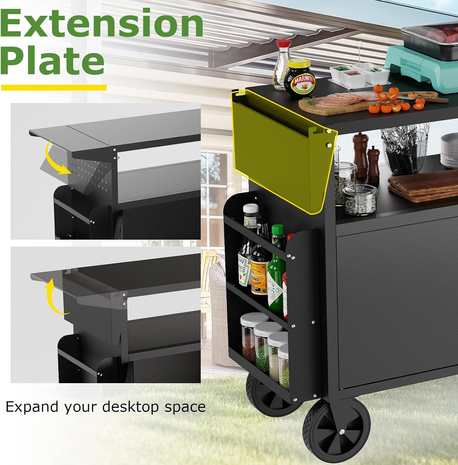Outdoor Grill Cart Table With  - Food Storage For Camping review and price
