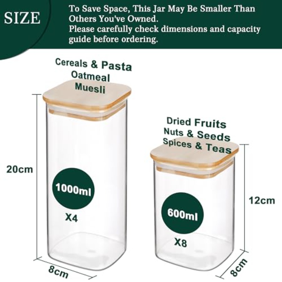 12-Pack Square Glass Storage J - Food Storage In Pantry review and price