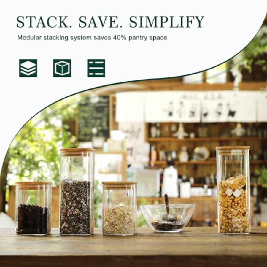 12-Pack Square Glass Storage J - Food Storage In Pantry review and price