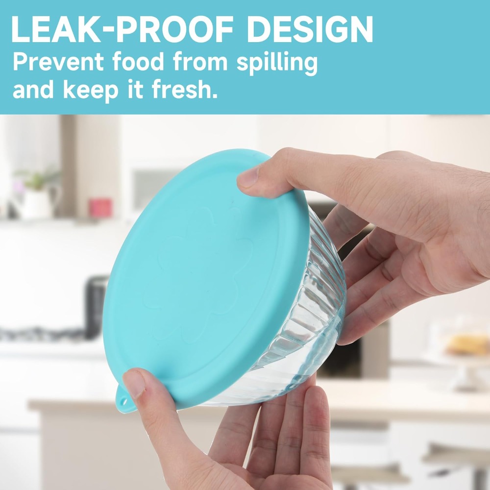 Silicone Lids for Glass Mixing - Food Storage Set Glass review and price