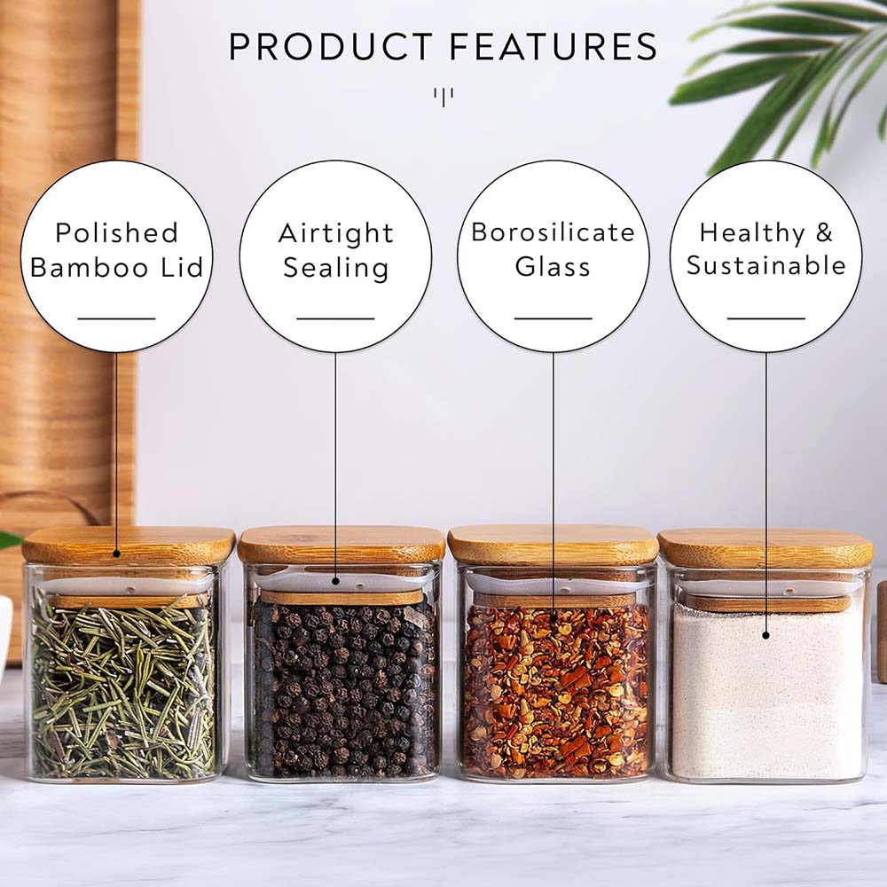 5oz Glass Jars Set with Spice  - Food Storage Set Glass review and price