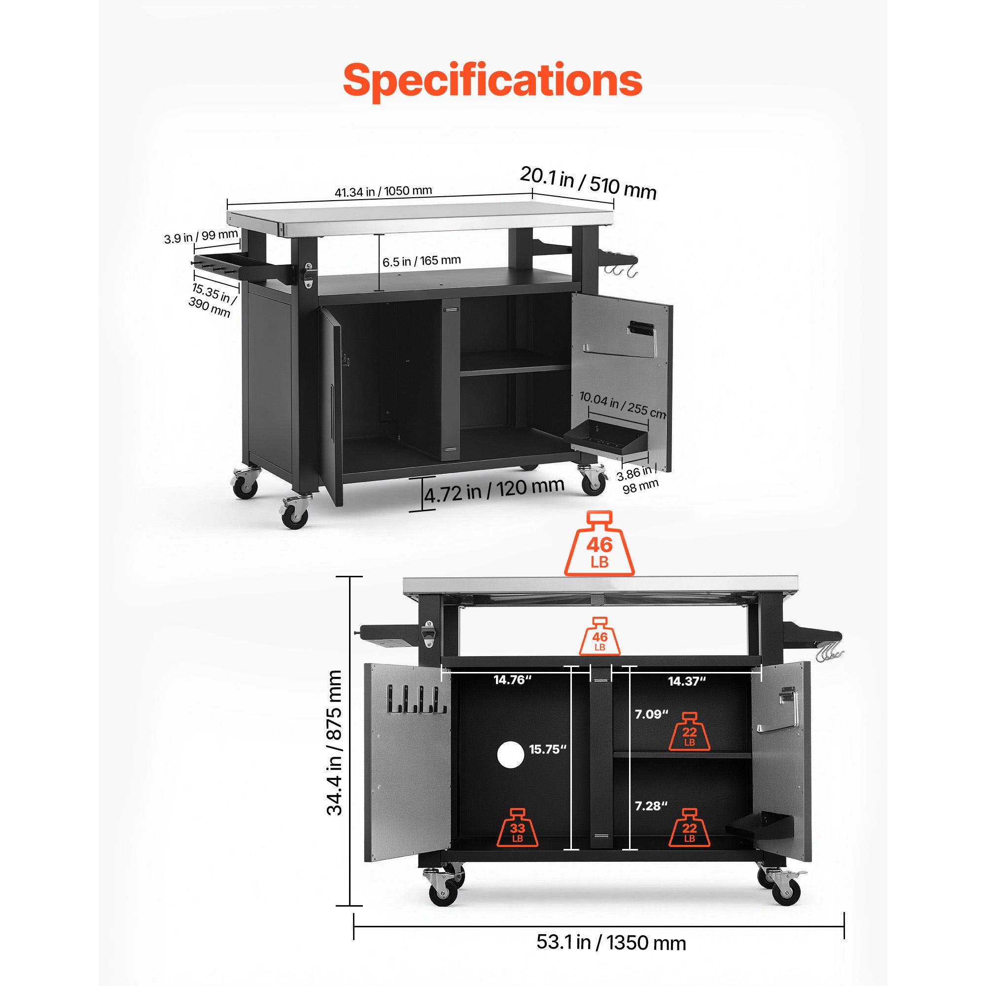 Outdoor Grill Cart with Storag - Food Storage In Cabinets review and price