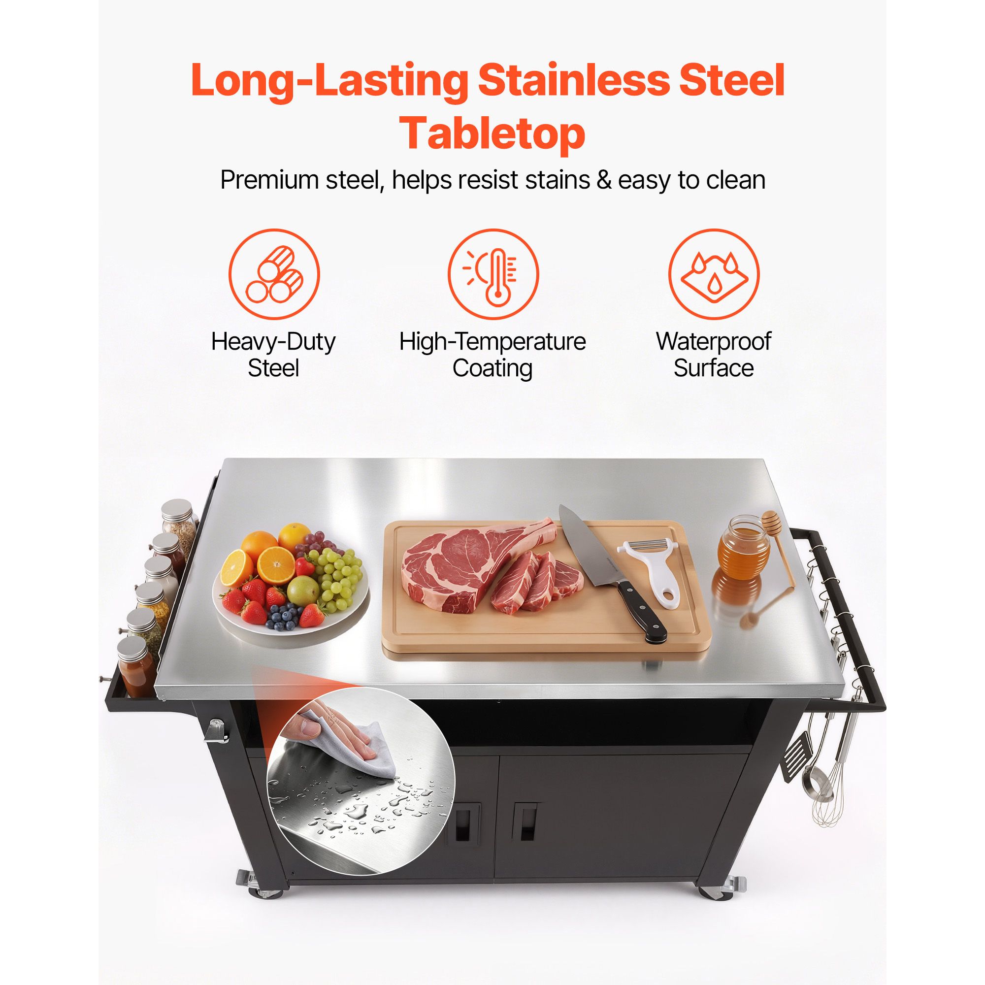 Outdoor Grill Cart with Storag - Food Storage In Cabinets review and price