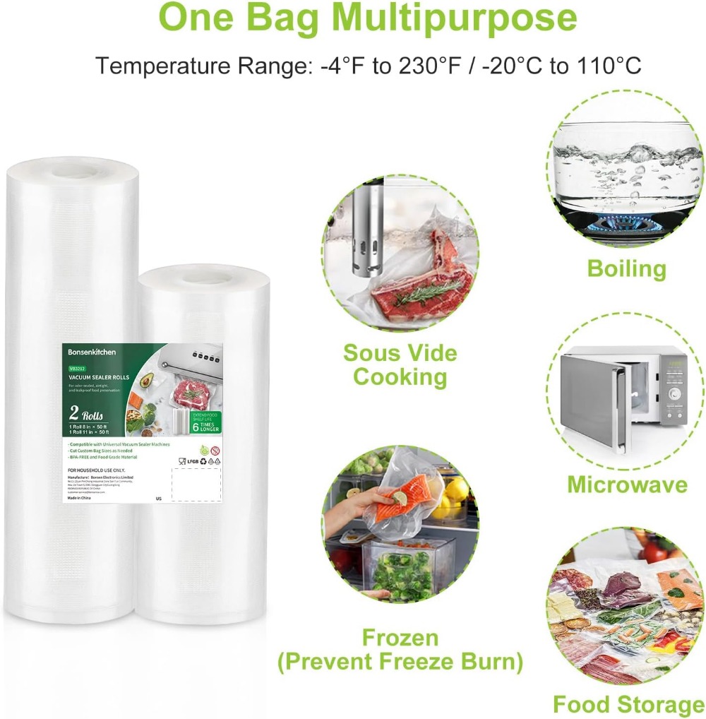 Vacuum Food Sealer Rolls, 8