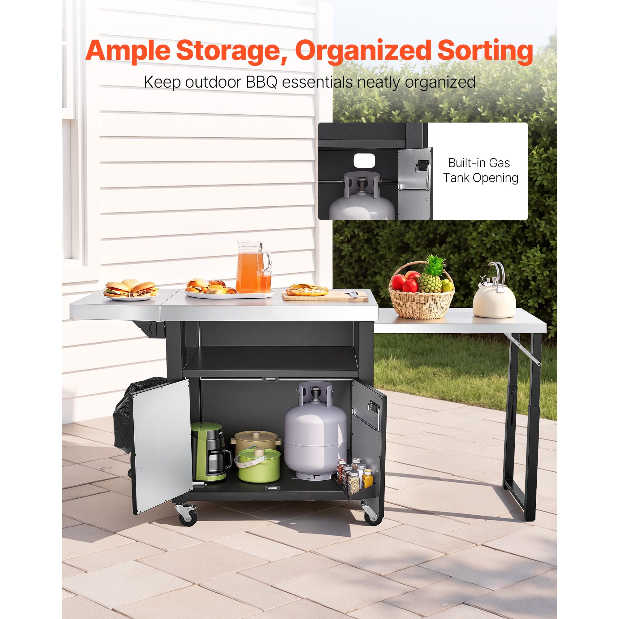 Outdoor Grill Cart with Storag - Food Storage In Cabinets review and price