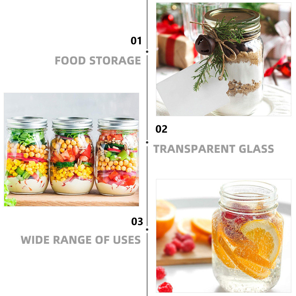 6Pcs Transparent Round Glass J - Food Storage Plastic review and price
