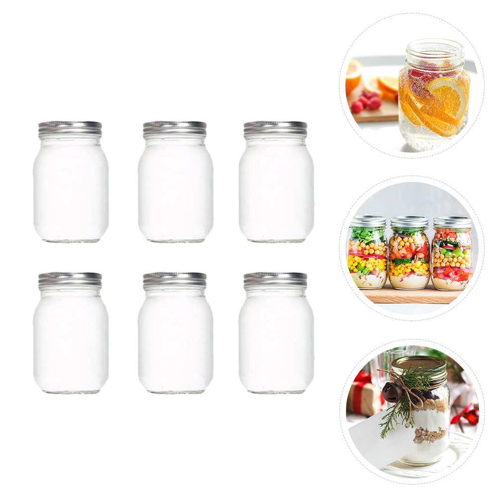6Pcs Transparent Round Glass J - Food Storage Plastic review and price