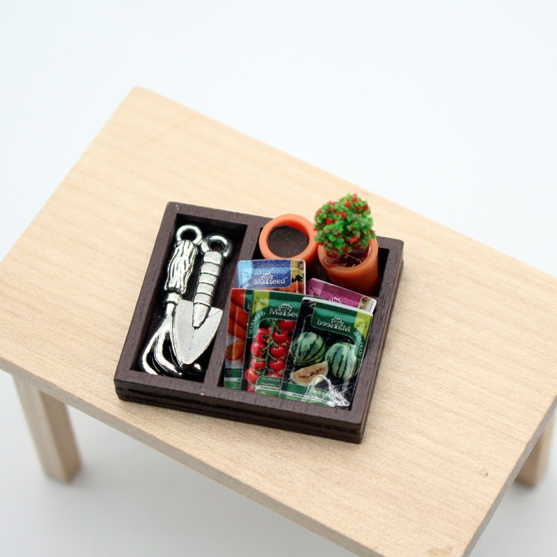 Dollhouse Gardening Wooden Box - Food Storage Plants review and price