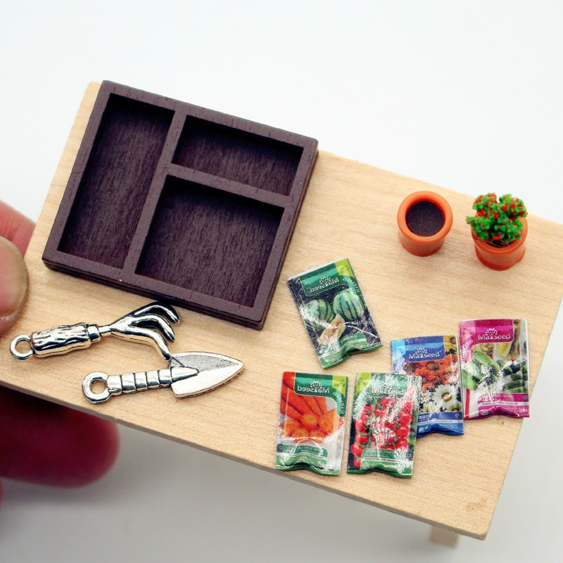 Dollhouse Gardening Wooden Box - Food Storage Plants review and price