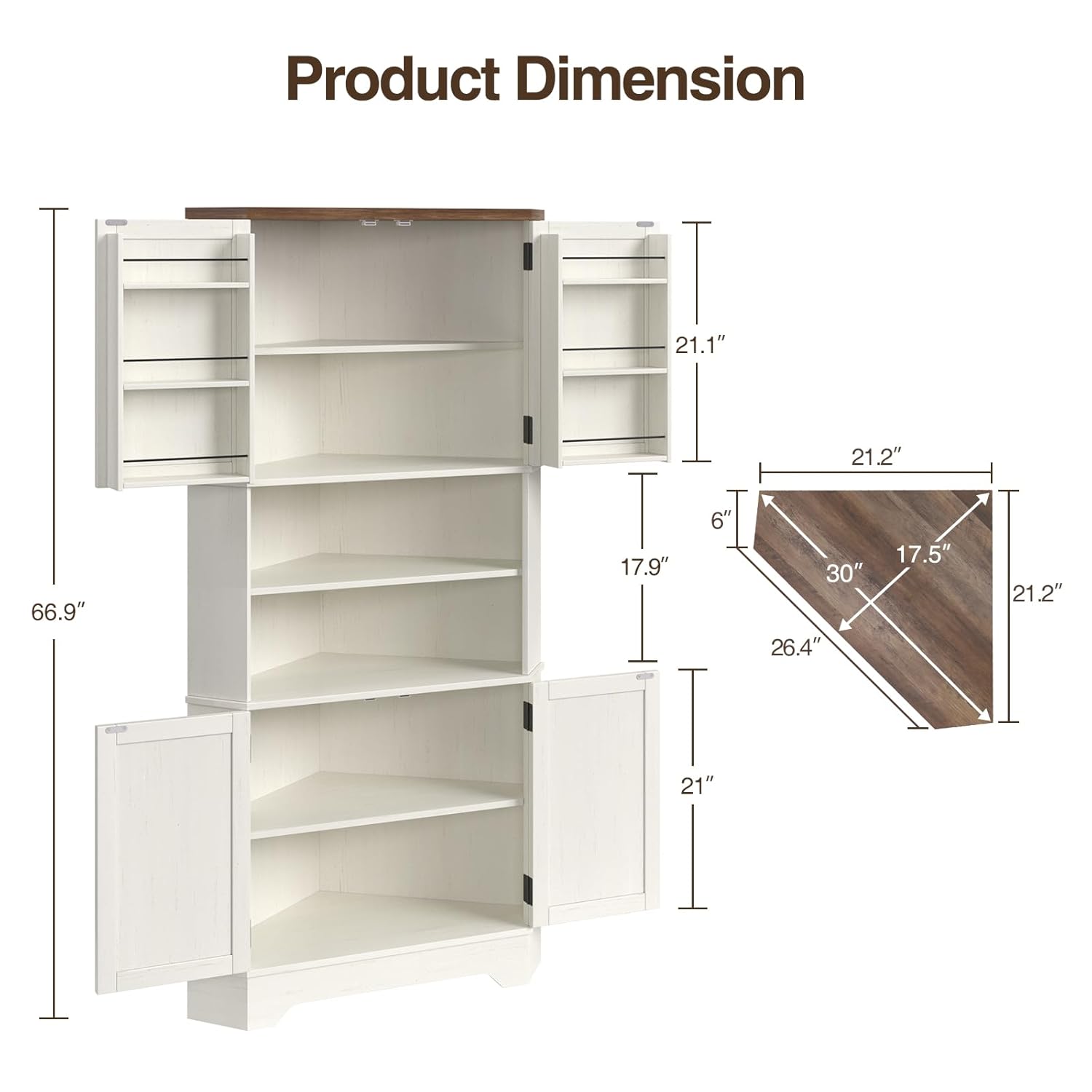 #￥Corner Cabinet, 67''H Kitche - Food Storage In Cabinets review and price