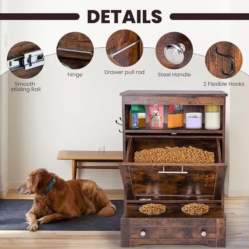 Modern Pet Feeder Station: Ele - Food Storage In Cabinets review and price