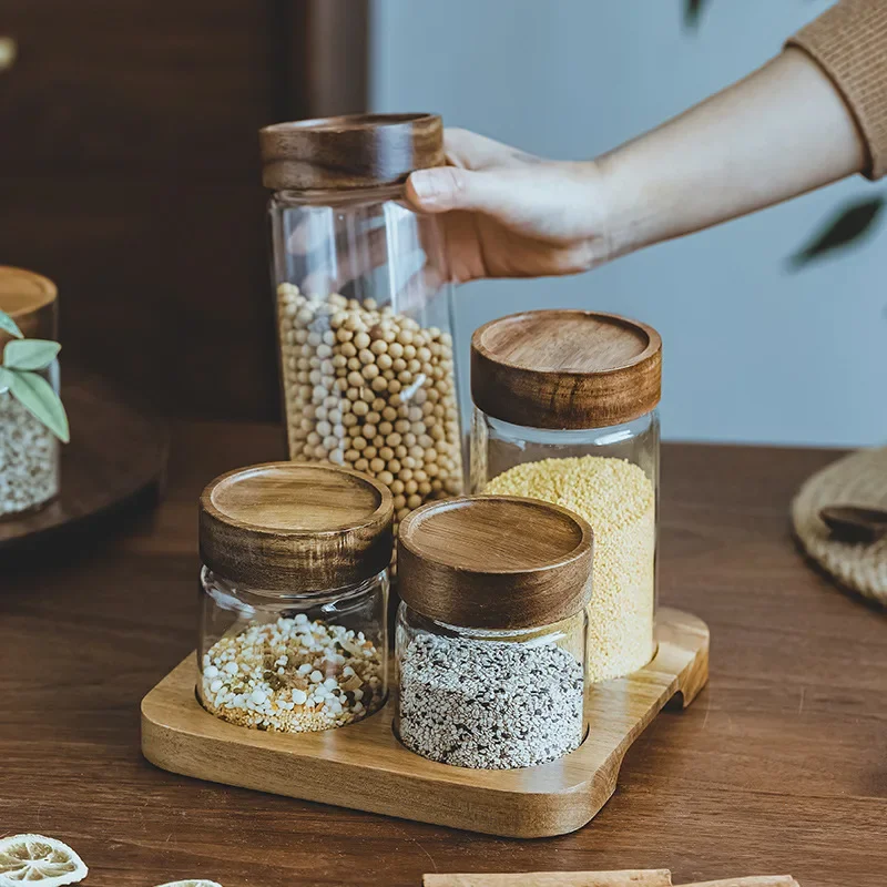 Wood Lid Orgnizer Glass Airtig - Food Storage Set Glass review and price
