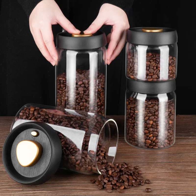 Coffee beans vacuum sealed jar - Food Storage Set Glass review and price