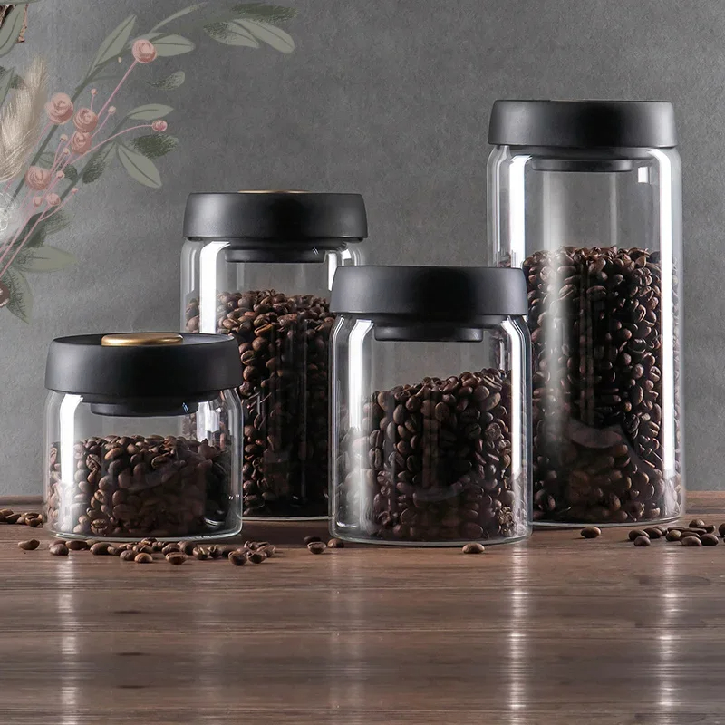 Coffee beans vacuum sealed jar - Food Storage Set Glass review and price