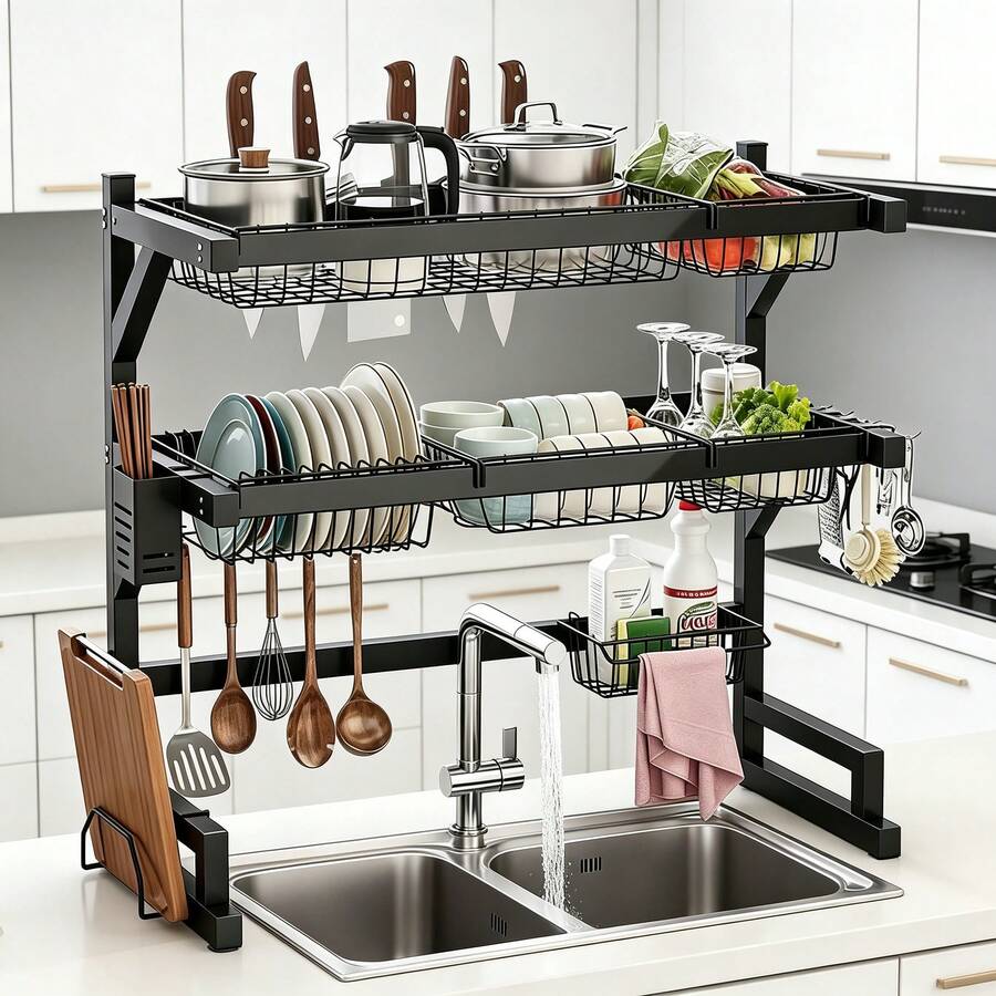 2-Tier Kitchen Over Sink Dish  - Food Storage Small review and price
