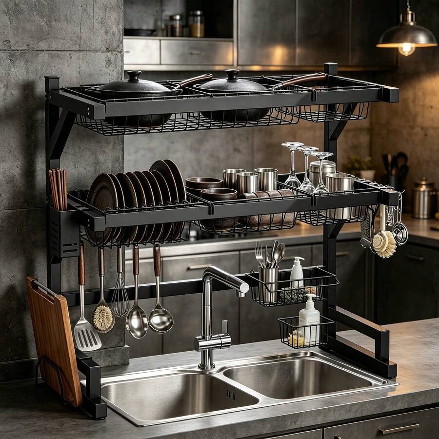 2-Tier Kitchen Over Sink Dish  - Food Storage Small review and price