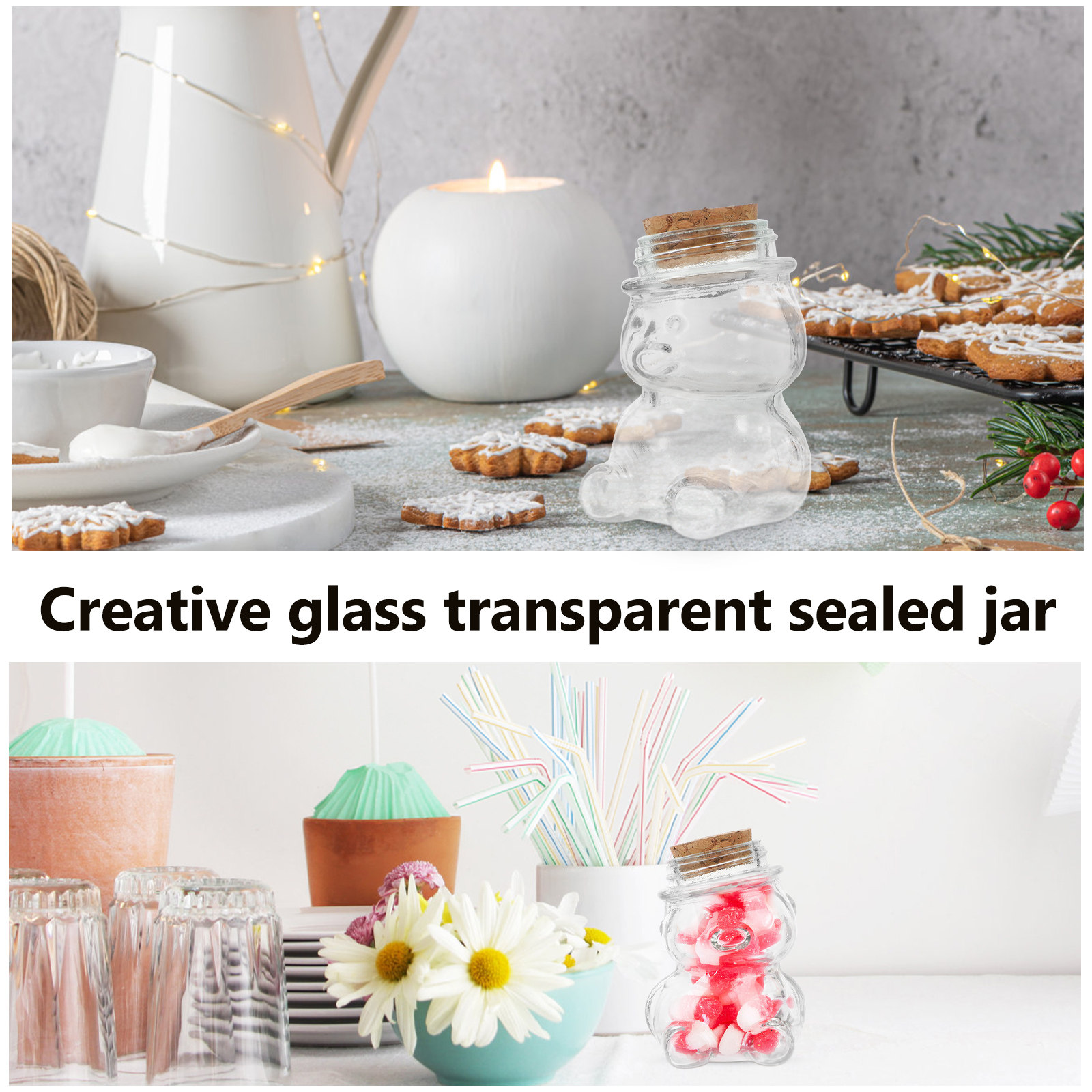 4Pcs Glass Candy Jar Set Trans - Food Storage Set Glass review and price