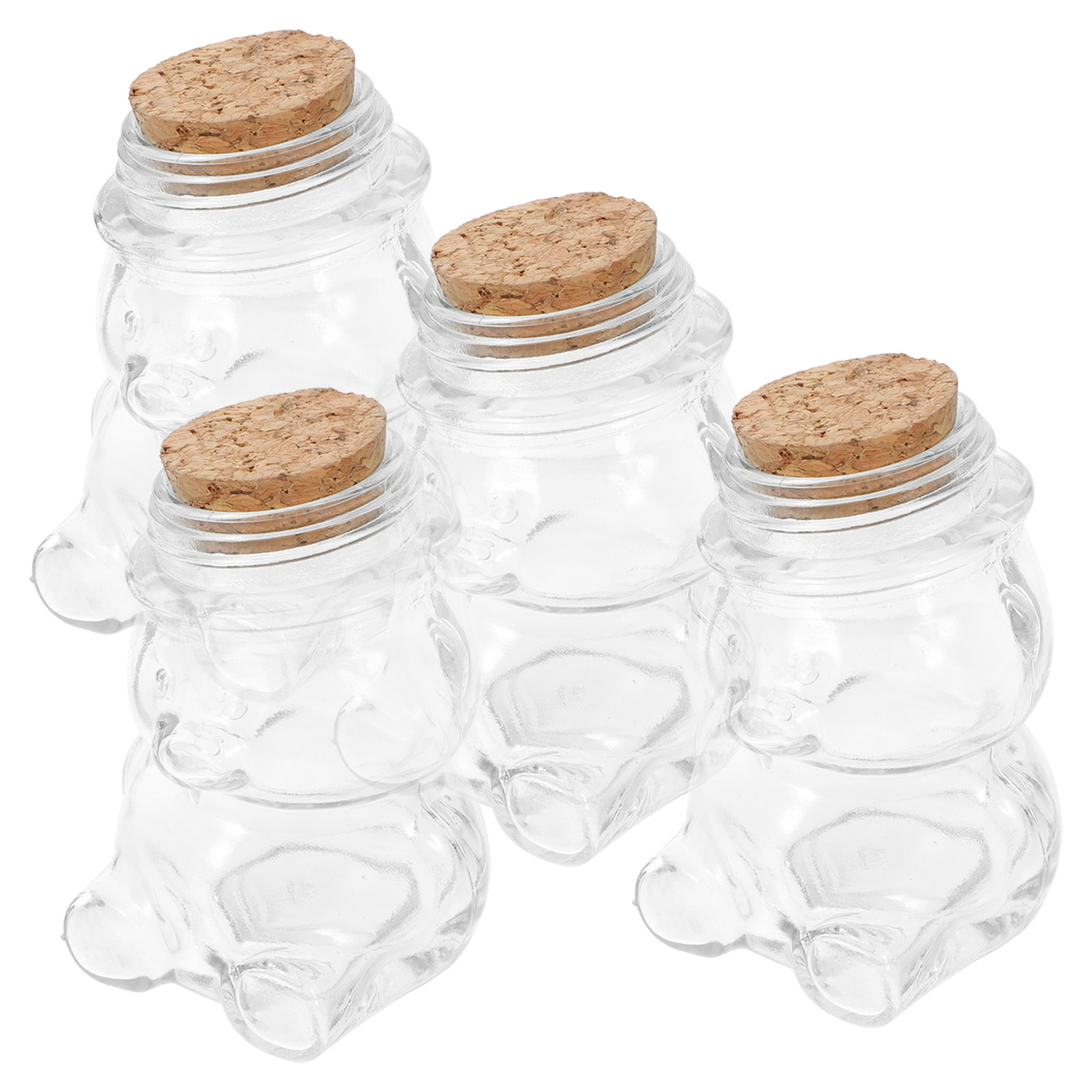 4Pcs Glass Candy Jar Set Trans - Food Storage Set Glass review and price