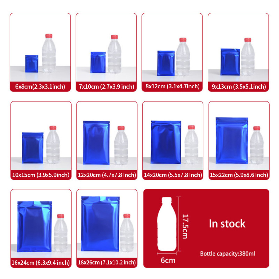 100pcs Matte Blue Foil Zipper  - Food Storage Small review and price