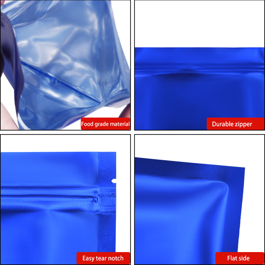 100pcs Matte Blue Foil Zipper  - Food Storage Small review and price